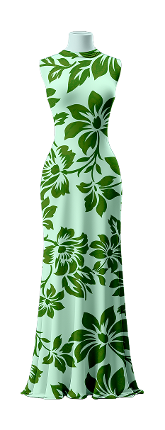 Dress mannequin with floral pattern