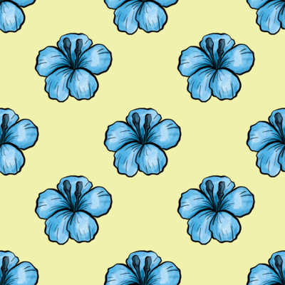 Watercolor Blue Flowers