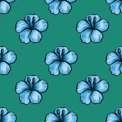 Blue Watercolor Floral