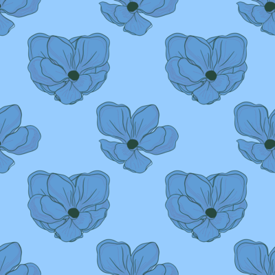 Blue Floral Bloom