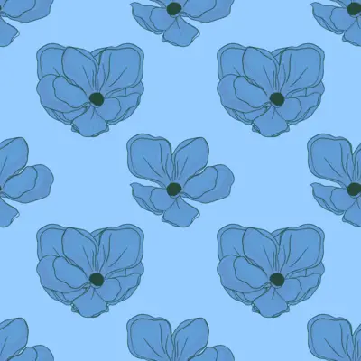 Blue Floral Bloom