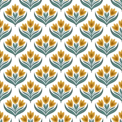 Retro Tulip Blooms by 