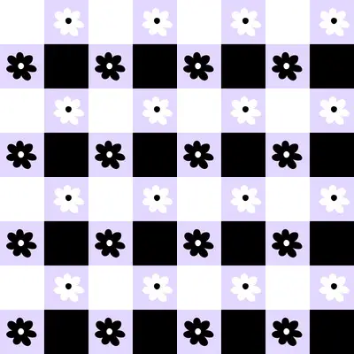 Lilac Floral Checker